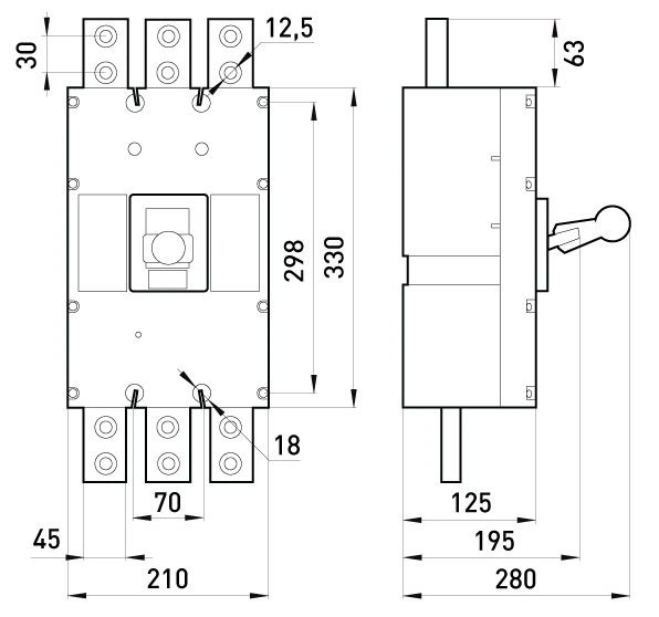 Автоматический выключатель 3Р 1250А 80кА [i0010024] e.industrial.ukm.1250S.1250 E.NEXT - изображение 2