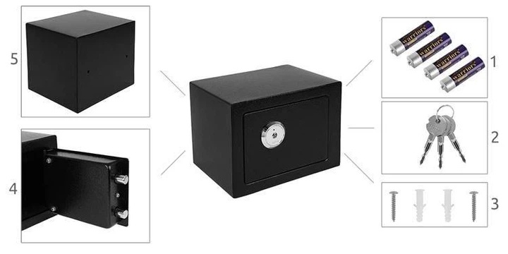 Сейф с ключами Malatec Safe Box 23 x 17 x 17 см (S8800) - изображение 2