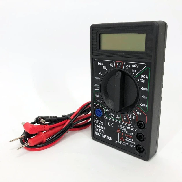 Цифровий мультиметр тестер Digital DT-830B, тестер для вимірювання напруги - Фото 3 Цифровий мультиметр тестер Digital DT-830B, тестер для вимірювання напруги - зображення 3