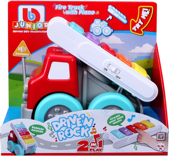 Машинка игрушечная BB Junior Drive and Rock Пожарная машина (16-89033) - изображение 5
