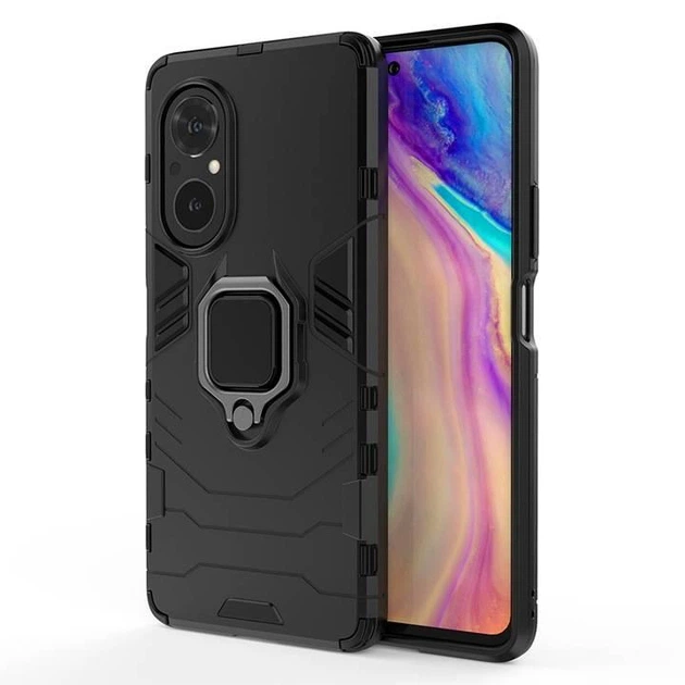 Чехол Fiji Ring для Huawei Nova 9 SE бронированный бампер с кольцом подставкой черный - Фото 2 Чехол Fiji Ring для Huawei Nova 9 SE бронированный бампер с кольцом подставкой черный - изображение 2