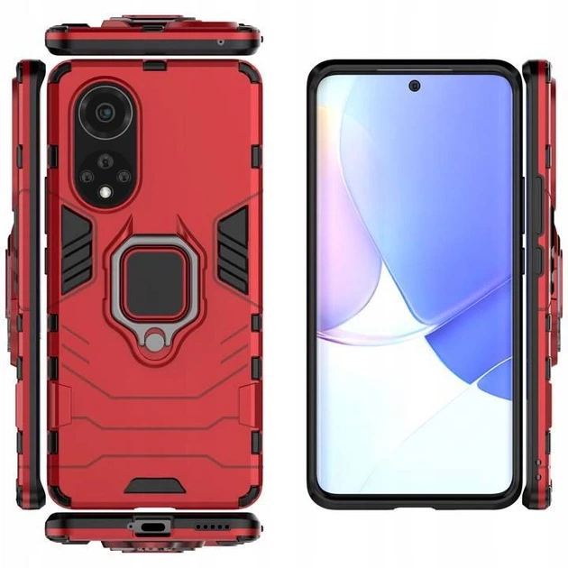 Чохол Fiji Ring для Huawei Nova 9 SE броньований бампер з кільцем підставкою червоний - Фото 3 Чохол Fiji Ring для Huawei Nova 9 SE броньований бампер з кільцем підставкою червоний - зображення 3