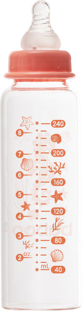 Бутылочка для кормления Baboo Sea Life Антиколиковая Оранжевая 240 мл (5057778031182) - изображение 3