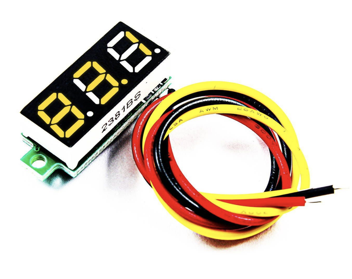 Вольтметр 0 - 100В желтый, LED дисплей - изображение 2
