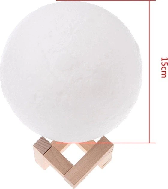Светильник-ночник 3D слой Луна Moon Lamp на деревянной подставке 15 см MO-33 - изображение 9