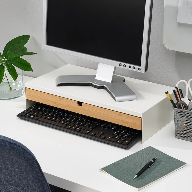 Подставка для монитора / органайзер для канцелярии IKEA ELLOVEN белый 504.747.70 - Фото 2 Подставка для монитора / органайзер для канцелярии IKEA ELLOVEN белый 504.747.70 - изображение 2