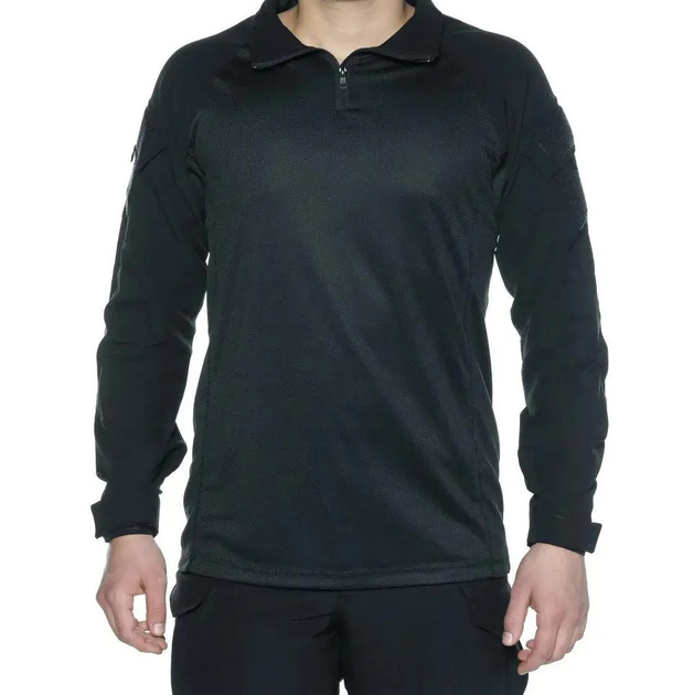 Рубашка мужская тактическая боевая с длинным рукавом, футболка армейская для военных и армии ВСУ, Черный XXL - изображение 1