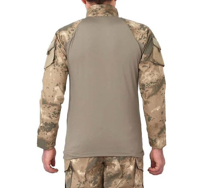 Сорочка чоловіча тактична бойова з довгим рукавом, футболка армійська для військових та армії ЗСУ, Хакі M XXL - зображення 2