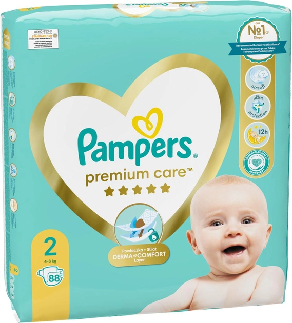 Pieluchy Pampers Premium Care Rozmiar 2 (4-8 kg) 88 szt (8006540857717) - obraz 3