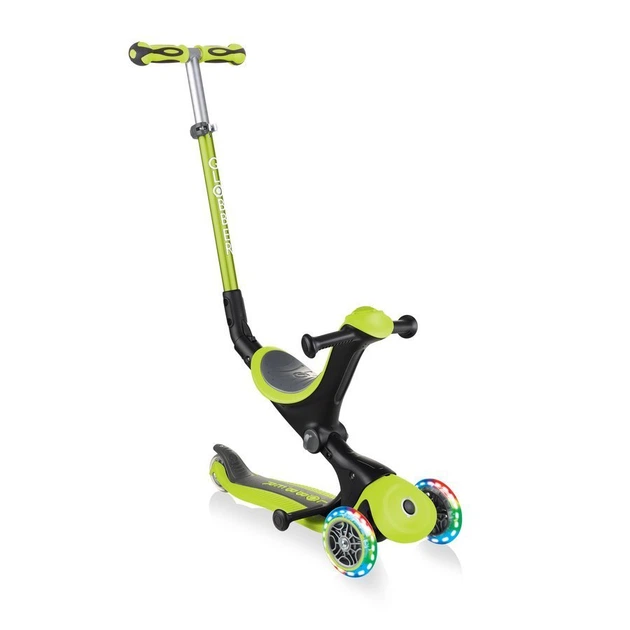 Дитячий самокат з сидінням та ручкою Globber GO UP Deluxe Lights зелений (646-106) - Фото 1 Дитячий самокат з сидінням та ручкою Globber GO UP Deluxe Lights зелений (646-106) - изображение 1