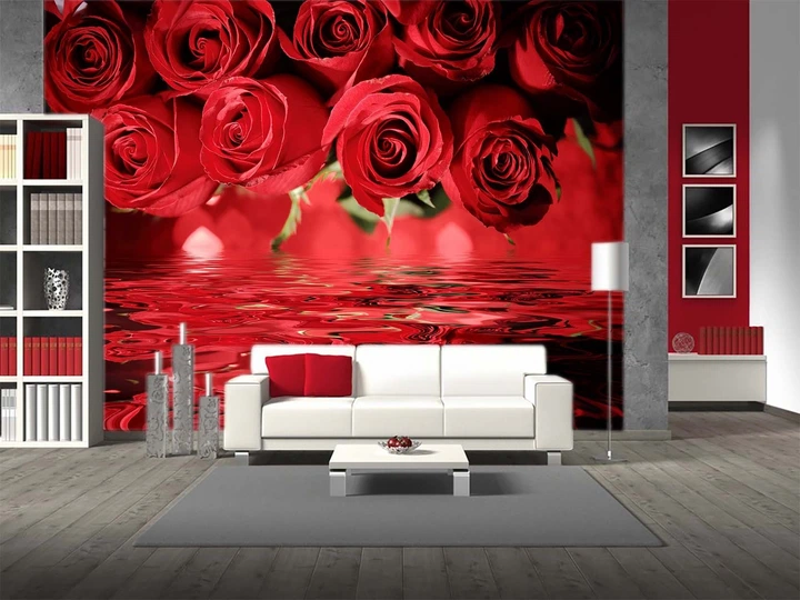 3D Фото Шпалери PHOTODECOR "Червоні троянди над водою" - зображення 3