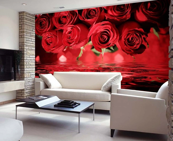 3D Фото Шпалери PHOTODECOR "Червоні троянди над водою" - зображення 8