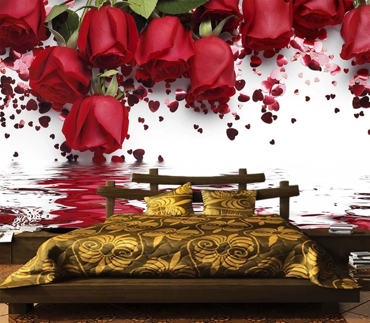 3D Фото Шпалери PHOTODECOR "Троянди із серцями над водою" - зображення 7