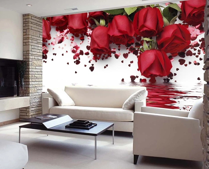 3D Фото Шпалери PHOTODECOR "Троянди із серцями над водою" - зображення 8