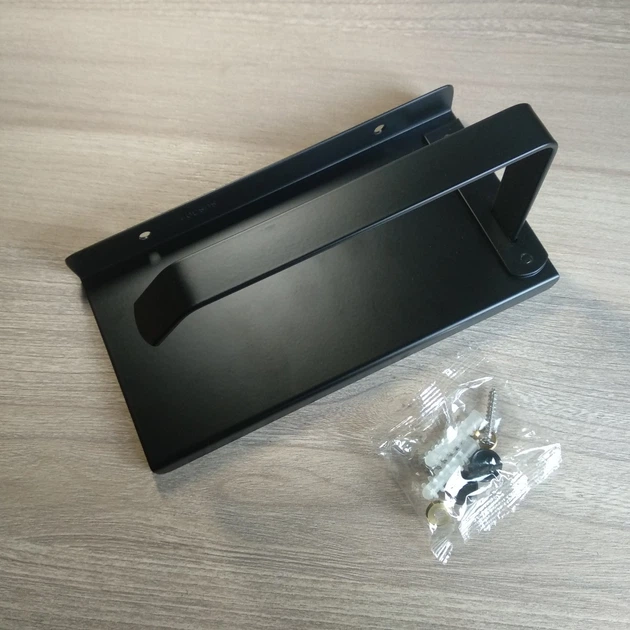 Держатель туалетной бумаги с полочкой из нержавеющей стали IwConcept K6 SS-304 Черный - изображение 5
