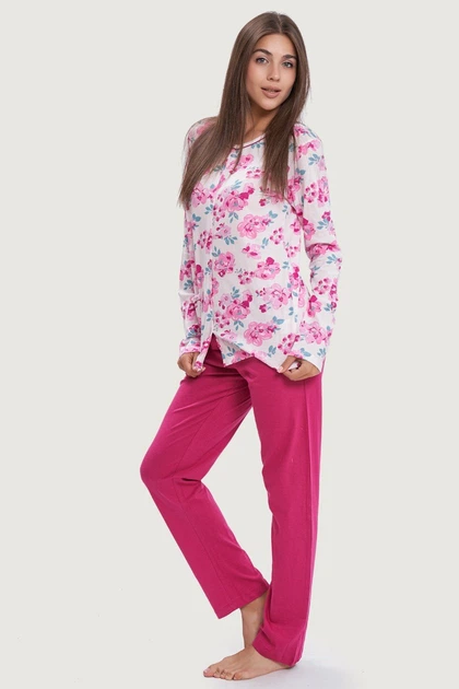 Піжама: блуза та брюки Enrico Coveri 44(M) Рожевий мікс (Rosa) (80339) - Фото 4 Піжама: блуза та брюки Enrico Coveri 44(M) Рожевий мікс (Rosa) (80339) - зображення 4
