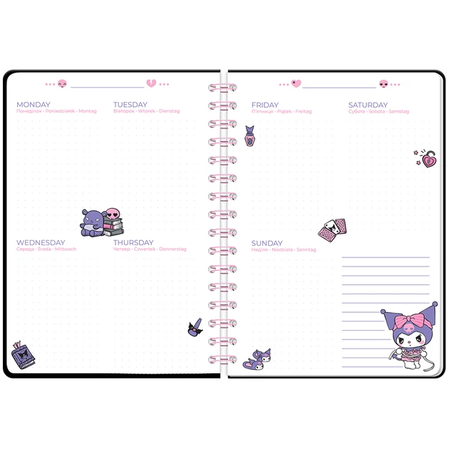 Дневник на спирали Kite Hello Kitty А5 138 страниц черно-белый (HK23-438) - изображение 2