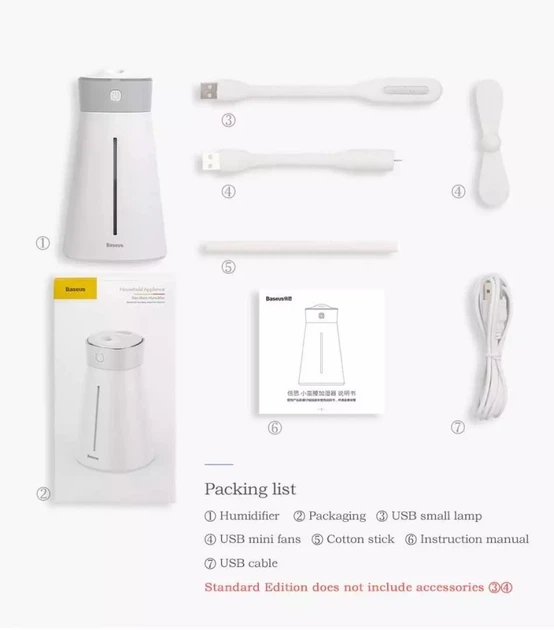 Увлажнитель воздуха Baseus Slim Waist With Accessories белый (DHMY-B02) - изображение 9