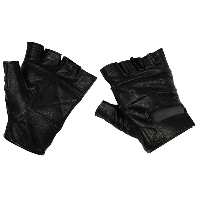 Безпалі шкіряні рукавички MFH «Deluxe» Black XL - зображення 1