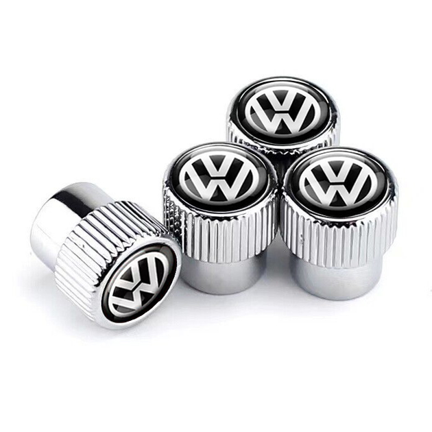 Набір захисних ковпачків SUNROZ Caps на ніпель для автомобіля Volkswagen Premium Style Silver Фольксваген 4 штуки (A-67582) - зображення 2