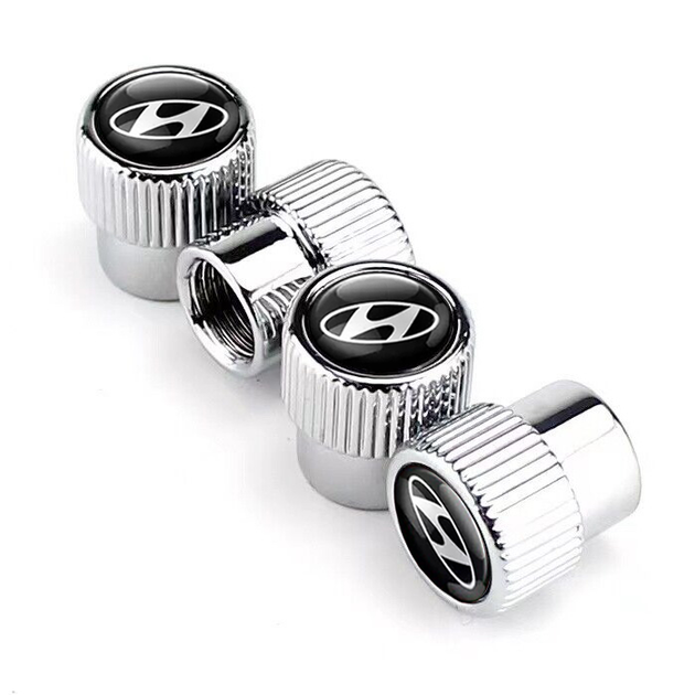 Набір захисних ковпачків SUNROZ Caps на ніпель для автомобіля Хюндай Premium Style Silver Hyundai 4 штуки (A-67586) - зображення 3