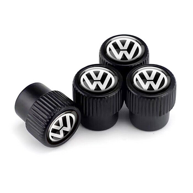 Набір захисних ковпачків SUNROZ Caps на ніпель для автомобіля Volkswagen Premium Style Black Volkswagen 4 штуки (A-67592) - зображення 2