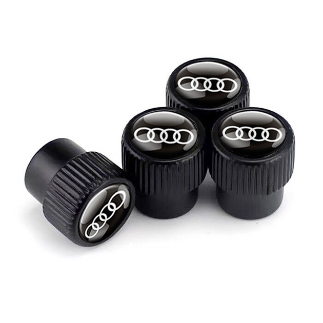 Набор защитных колпачков SUNROZ Caps на ниппель для автомобиля Audi Premium Style Black Ауди 4 штуки (A-67595) - изображение 2