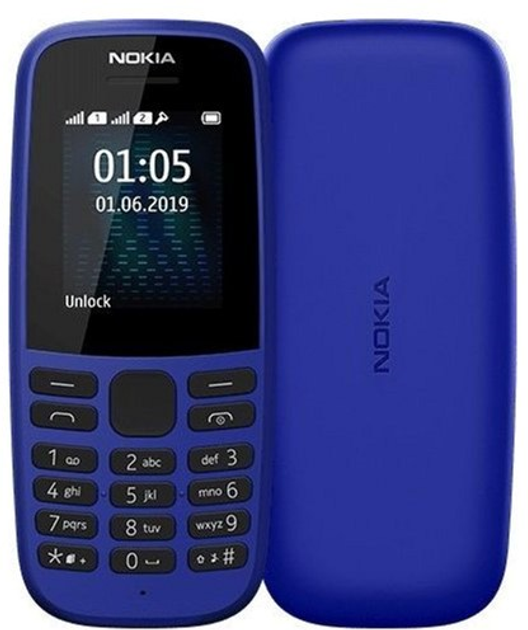 Мобільний телефон Nokia 105 DualSim Blue (105DSTA1174Blue) - зображення 1