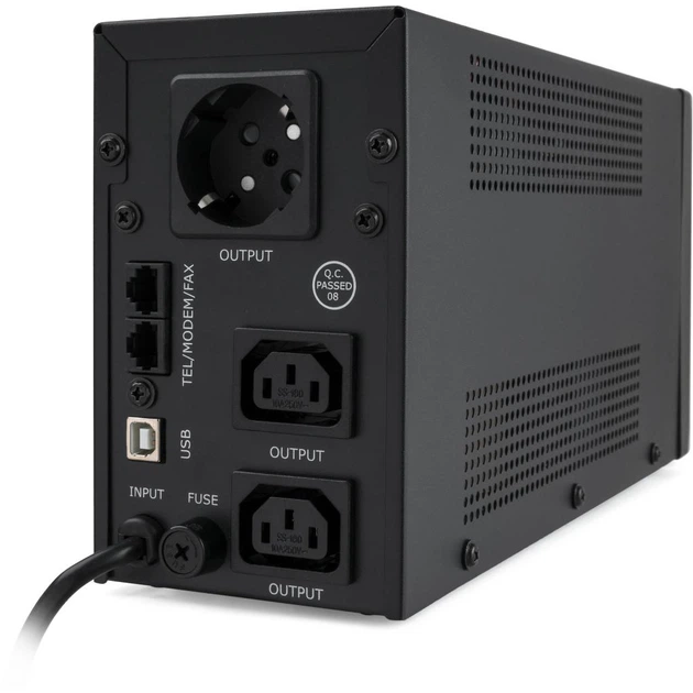 Источник бесперебойного питания Vinga LED 650VA металлический кабель с USB (VPE-650PRMU) - Фото 4 Источник бесперебойного питания Vinga LED 650VA металлический кабель с USB (VPE-650PRMU) - изображение 4