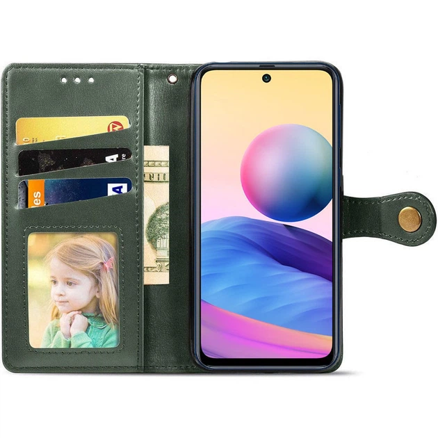 Чехол-книжка GETMAN Gallant (PU) кожаный для Xiaomi Redmi Note 13 4G Зеленый - изображение 6