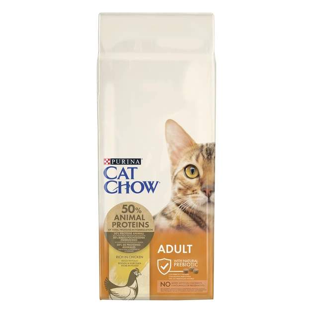 Сухой корм для взрослых кошек Purina Cat Chow Adult с курицей 15 кг (5997204514127) - изображение 2