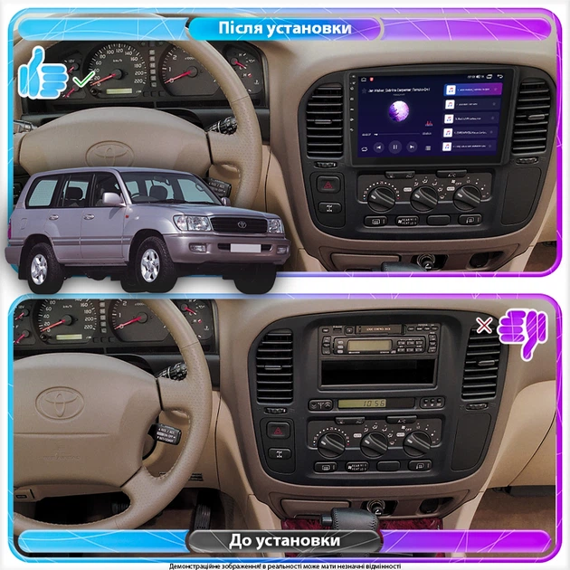 Штатная магнитола Lesko для Toyota Land Cruiser 100 Series 1998-2002 экран 9" 2/32Gb Wi-Fi GPS Base - Фото 3 Штатная магнитола Lesko для Toyota Land Cruiser 100 Series 1998-2002 экран 9" 2/32Gb Wi-Fi GPS Base - изображение 3