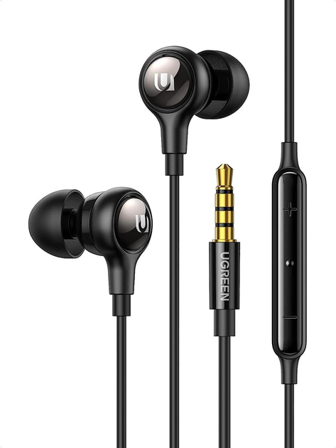 Проводные наушники с микрофоном UGREEN HiTune 3.5mm Black купить в ...