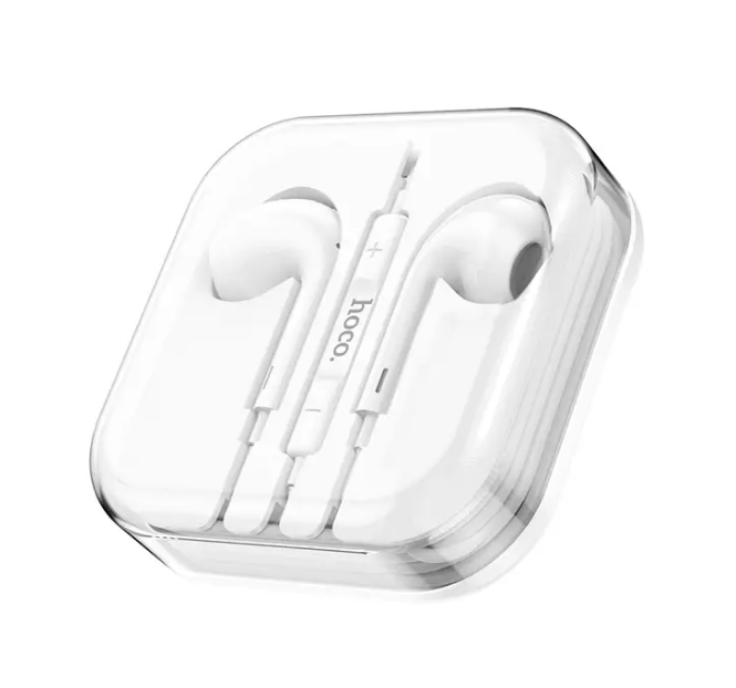 Провідні навушники гарнітура HOCO Max crystal earphones 3.5mm White - Фото 3 Провідні навушники гарнітура HOCO Max crystal earphones 3.5mm White - зображення 3