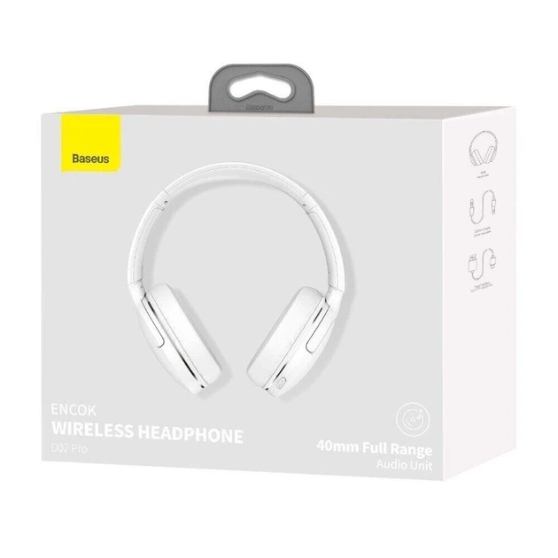 Беспроводные Bluetooth наушники Baseus Encok Wireless Headphone D02 Pro White (NGD02-C02) - Фото 8 Беспроводные Bluetooth наушники Baseus Encok Wireless Headphone D02 Pro White (NGD02-C02) - изображение 8