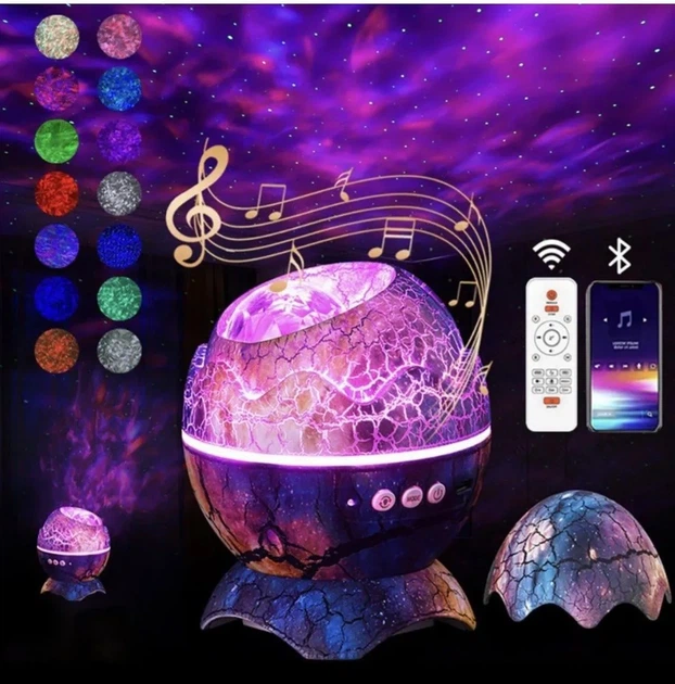 Детский музыкальный ночник-проектор Art Decor (Bluetooth колонка) звездного неба и северного сияния "Яйцо динозавра" - изображение 8