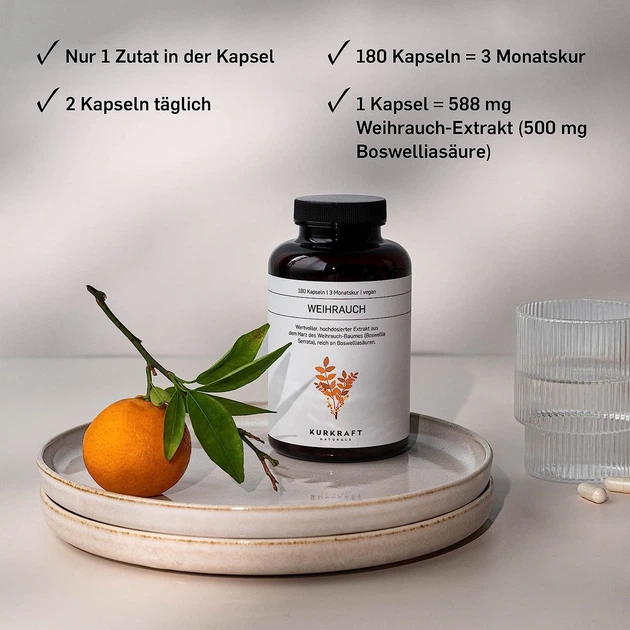 Экстракт ладана (Boswellia Serrata) 500 мг Kurkraft – 180 капсул - изображение 4
