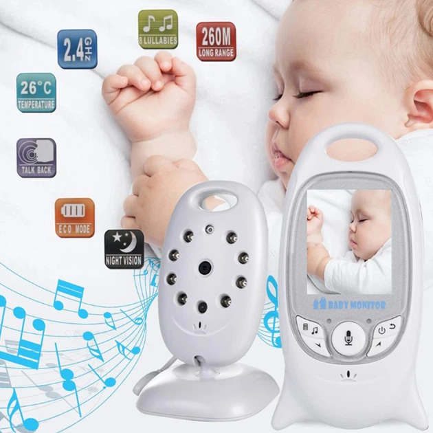 Бездротова відеоняня Baby Monitor з термометром та колисковими Білий (1013-033-00) - зображення 8