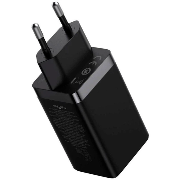 Сетевое зарядное устройство Baseus GaN5 Pro 65W (2xType-C+USB) Черный (1013-023-00) - изображение 3