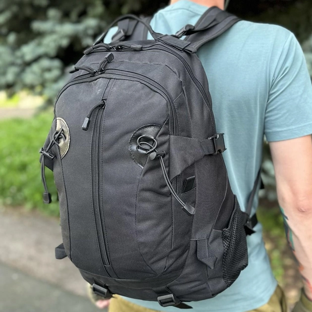 Тактический штурмовой рюкзак Tactic военный рюкзак 25 литров городской рюкзак с отделом под гидратор черный (A57-807-black) - изображение 1