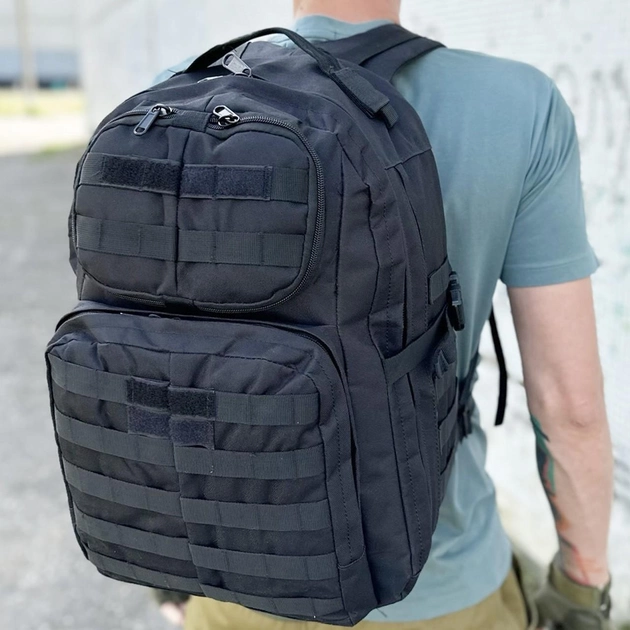 Тактический штурмовой рюкзак Tactic городской туристический рюкзак военный 35 литров Черный (A99-black) - изображение 1