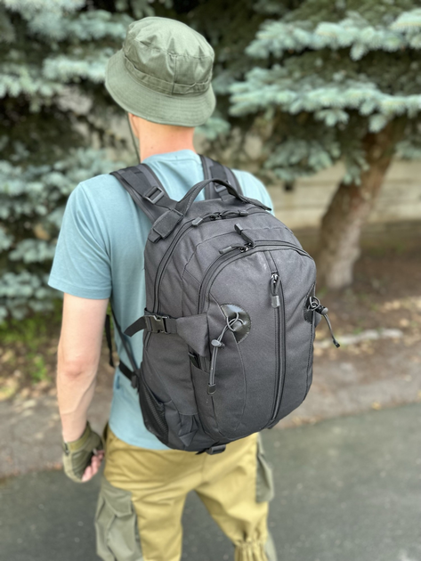 Тактичний рюкзак штурмовий Tactic військовий рюкзак 25 літрів міський рюкзак з відділом під гідратор чорний (A57-807-black) - зображення 2