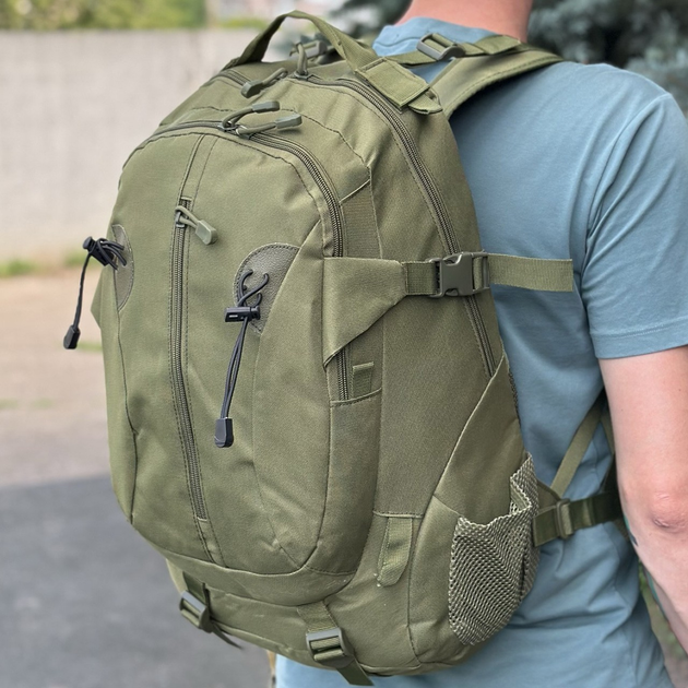 Тактичний рюкзак штурмовий Tactic військовий рюкзак 25 літрів міський рюкзак з відділом під гідратор Олива (A57-807-olive) - зображення 1