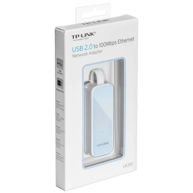 Адаптер LAN TP-Link UE200, USB 2.0, Fast Ethernet 10/100 Mbps, RJ45, білий - Фото 5 Адаптер LAN TP-Link UE200, USB 2.0, Fast Ethernet 10/100 Mbps, RJ45, білий - зображення 5