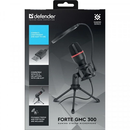 Ігровий стрім мікрофон Defender Forte GMC 300 64631 USB 1.5м - зображення 7