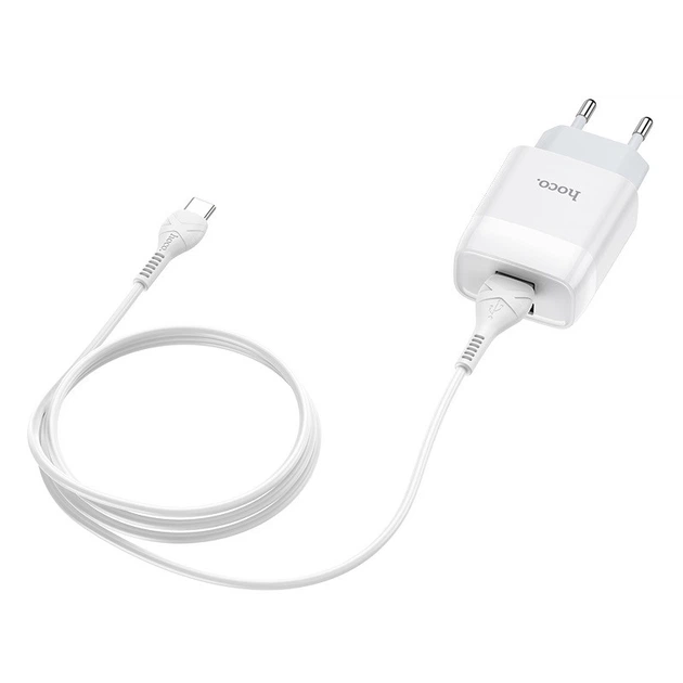 МЗП HOCO C73A (2USB/2.4A) + Type-C (Білий) - зображення 4