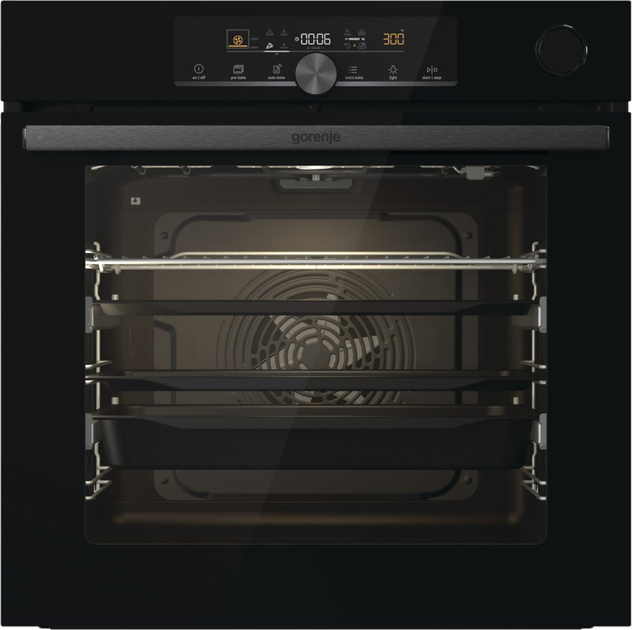 Духова шафа Gorenje електрична, 77л, A+, пара, дісплей, 300 °C, Wi-Fi, чорний (BSA6747A04BGWI) - зображення 1