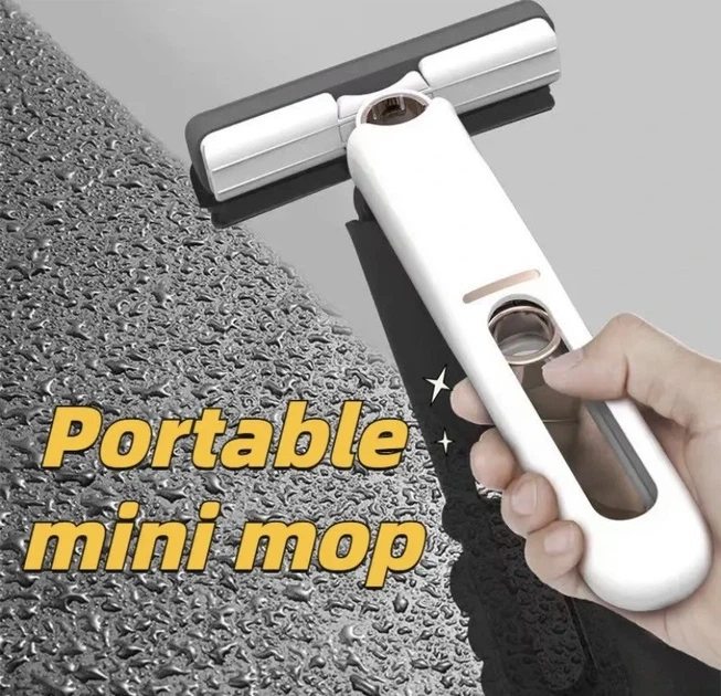 Швабра MINI MOP с автоотжимом, для влажной и сухой уборки, компактный размер, Белый - изображение 6