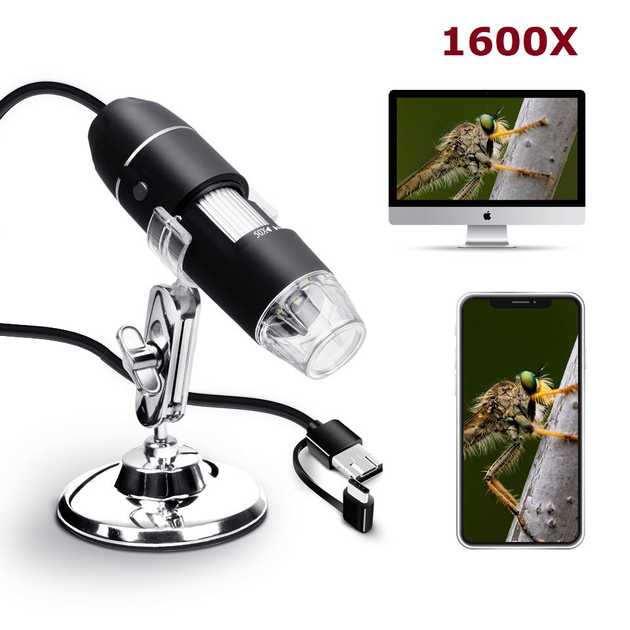 Электронный USB Микроскоп 1600X Zoom для Mac Android Windows на ...