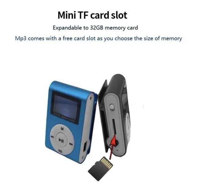 Портативний міні MP3-плеєр з дисплеєм та роз'ємом під MicroSD, Чорний - Фото 7 Портативний міні MP3-плеєр з дисплеєм та роз'ємом під MicroSD, Чорний - зображення 7
